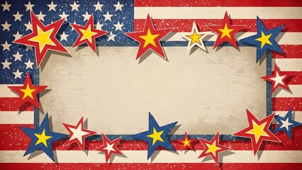 Fototapeta premium President's day celebration background with patriotic american flag and stars