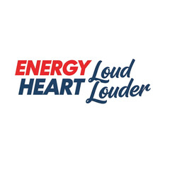 Fototapeta premium Energy loud heart louder typography vektor