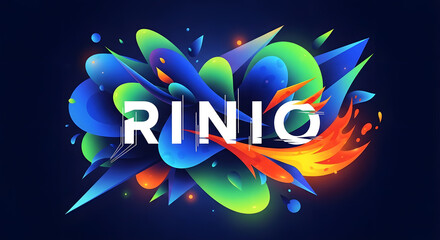 Geometric or abstract form inspired by a rhinoceros