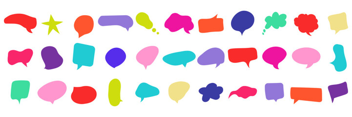 Colorful Speech Bubble Icons. Comic and Chat Cloud. Vector Illustration