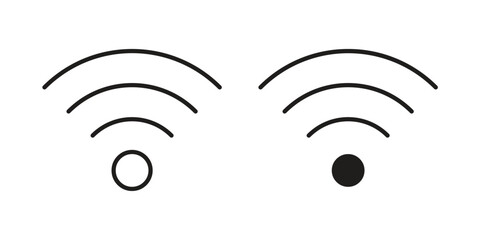 Wifi icons vector. Line and glyph design with editable stroke