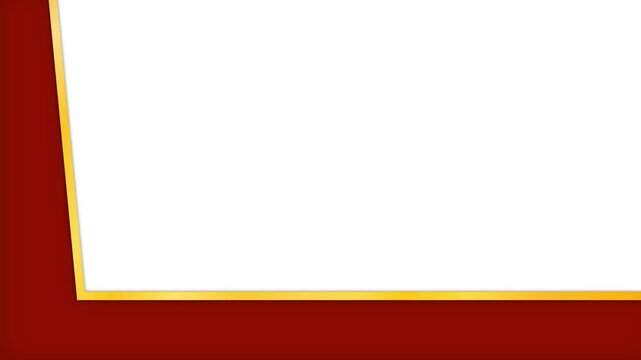 Luxury Red and Gold Border Frame Animation on White Background