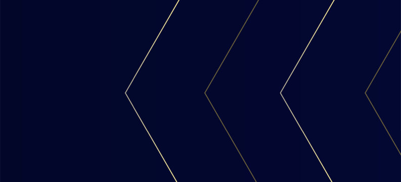 Navy blue abstract background with halftone golden lines delicate pattern. Small light spot box. Curve line, cosmic galaxy space. Festive BG for social media, birthday party invitation.