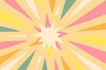 colorful star explotion effect burst abstract background flat color vector illustration template design