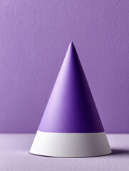 Fototapeta premium Purple and white cone on a matching textured surface