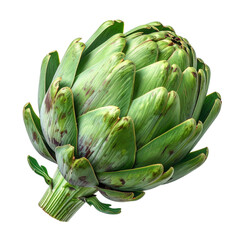 Obraz premium Fresh raw organic globe artichokes isolated on white and green backgrounds make a healthy vegetarian food choice for cooking market-fresh vegetable thistle plants