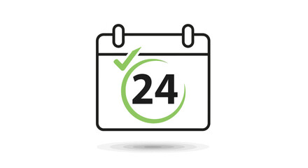 24 Hour Service Calendar Icon.