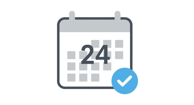 Calendar with 24th day marked confirmed.