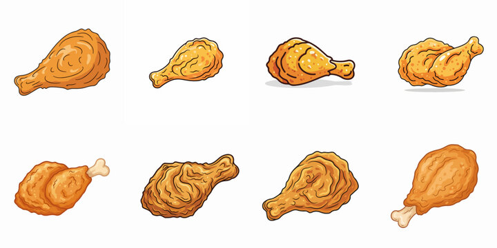 illustration set of fried chicken