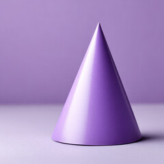 Fototapeta premium Purple geometric cone on minimalist surface background