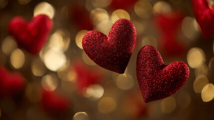 red hearts of the bokeh