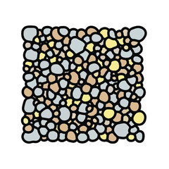 A colorful pattern of various sized stones