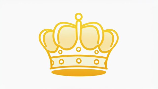 Golden crown symbol of regal majesty and royal authority in a simple vector illustration.