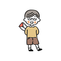 【母の日】花を持つ男の子③