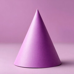 Fototapeta premium Pink party hat on purple background with soft lighting
