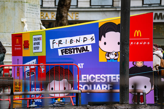 McDonald's Friends Festival Pop-Culture Event, Fast Food Restaurant Chain Brand Activation, Leicester Square, Central London, UK - February 2026 