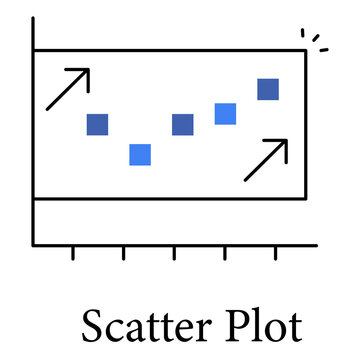 Scatter Plot Icon Representing Statistical Data Analysis And Correlation Trends