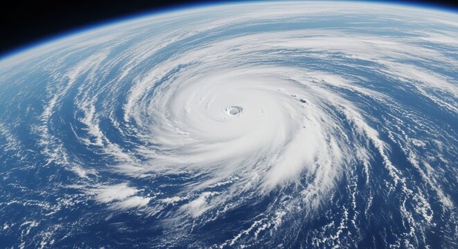 Hurricane from space satellite view