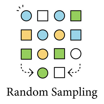 Random Sampling Icon Showing Probability Based Data Selection Process