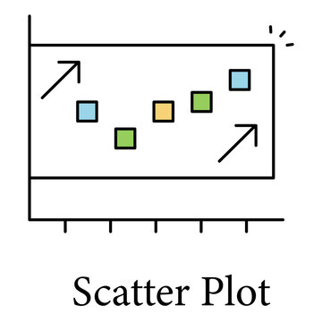 Scatter Plot Icon Showing Relationship Between Two Variables And Correlation