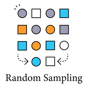 Random Sampling Icon Illustrating Statistical Sampling And Research Analysis