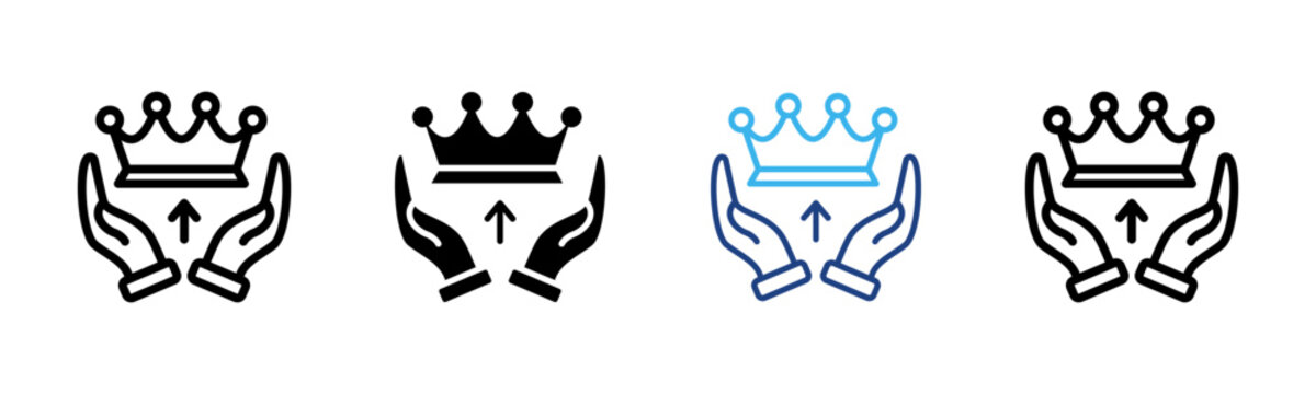 Empowering Leadership icon set multiple style collection