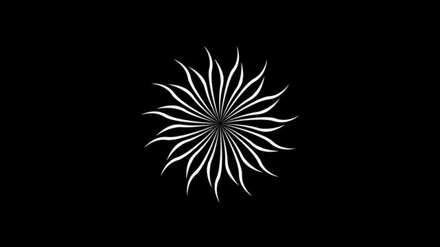 4k shiny circle burst loop animation, firework sparkle blast with glowing line explosion, abstract geometric motion graphics, cinematic visual style on black screen