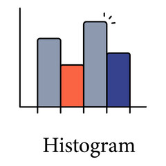 Histogram Icon For Business Analytics And Data Frequency Visualization