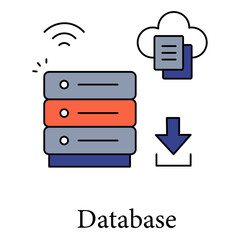 Database Icon Symbolizing Digital Data Storage Server Infrastructure Systems