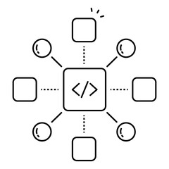 API Interface Icon Representing Developer Tools For Software Communication Platforms