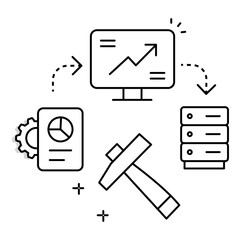 Data Mining Icon Representing Data Analysis Machine Learning Techniques