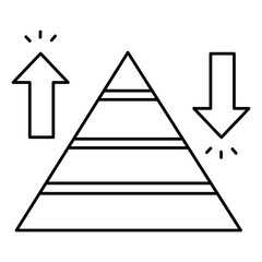 Pyramid Icon Symbolizing Hierarchy Levels And Business Strategy Framework