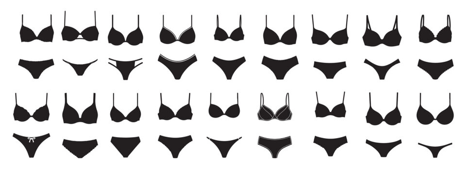 lingerie silhouette white background 