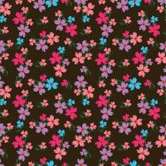 Ditsy floral seamless pattern. Small little flower pattern background. Repeat pattern. Ditsy print. Liberty style. Botanic surface design. Ditsy floral for fashion, texture, fabric, wallpaper, decor
