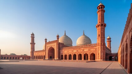 Fototapeta premium Lahore Mosque, Pakistan Badshahi, generative IA 