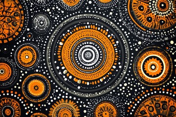 selective focus traditional aboriginal art inspired textile design