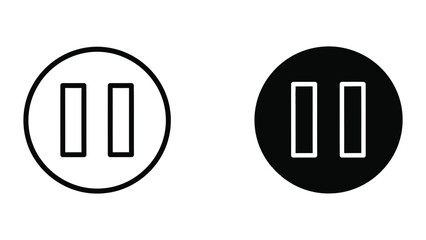 Pause button icon set