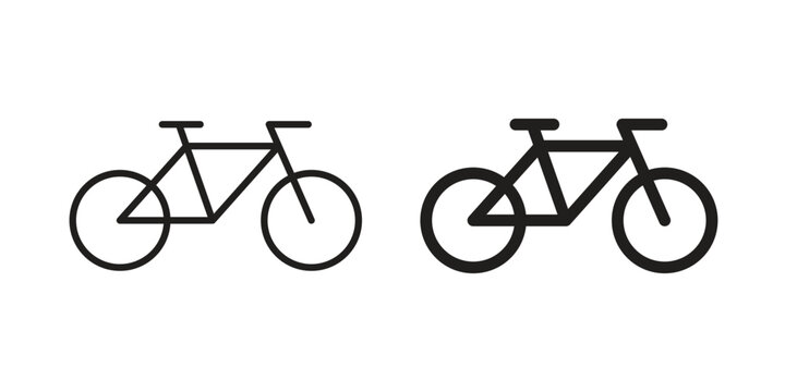 Bicycle icons In Trendy Design Vector Eps 10, Editable Stroke and solid flat.