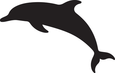 Black vector silhouette,set of dolphin silhouettes ,vector illustration  © Babu