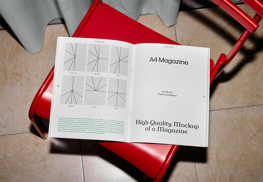 Mockup Of Magazine With Customized Pages, Flash