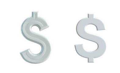 Obraz premium Clean, modern dollar signs represent financial wealth and economic value. isolated on transparent background