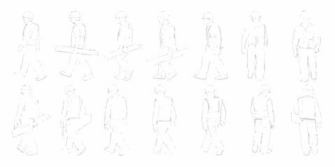 Fashion design sketches of male figures in various poses and outfits © Bithi