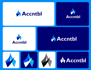 Obraz premium Modern Financial & Accounting Logo Template - Abstract Blue Letter A Vector Icon