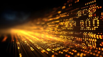 Fototapeta premium Abstract Digital Data Stream Flowing Through Cyber Space.