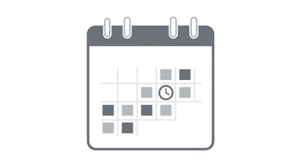 Calendar Icon with Clock Scheduling Symbol Time Management.