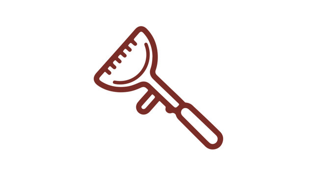 A minimalist black line icon of a manual lemon squeezer on a white background for citrus juicing
