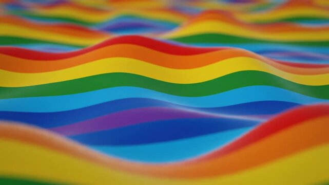 Rainbow waves with smooth curves and a vibrant gradient representing LGBTQ+ pride and equality background