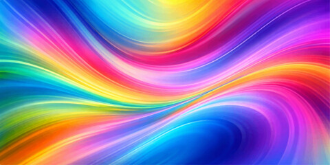 Obraz premium Abstract colorful rainbow background with bright gradient lines and a wave motion texture featuring a vibrant spectrum of light colors for a modern wallpaper design illustration