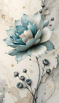Natural Marble Tiles, Interiror, stylized flower Floor Tile