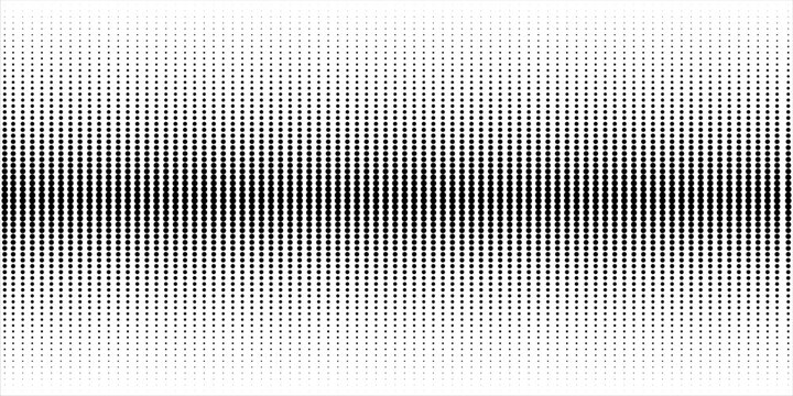 Set of halftone dots gradient pattern texture isolated on white background. Straight dotted spots using halftone circle dot raster texture. Vector blot half tone collection.